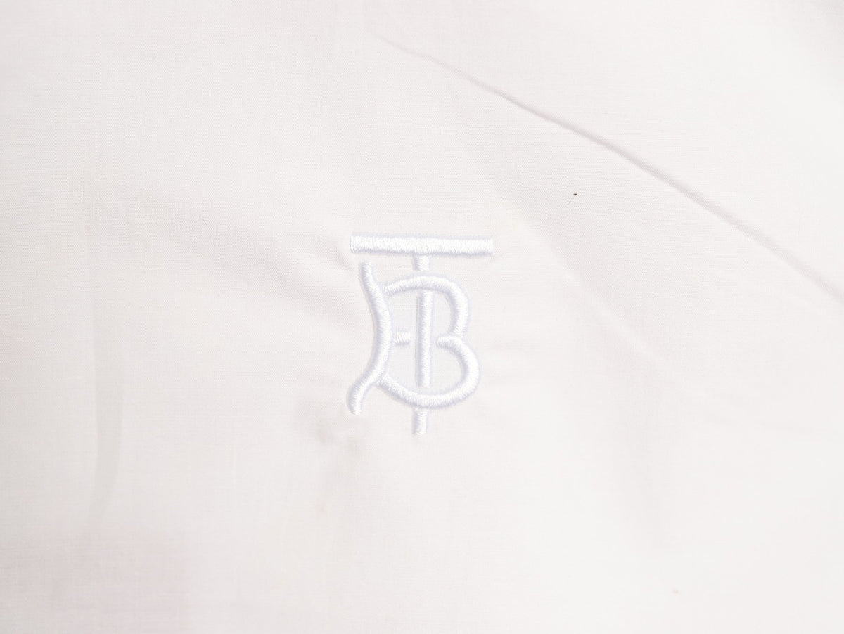 Burberry TB Monogram Embroidered White Long-Sleeve Shirt