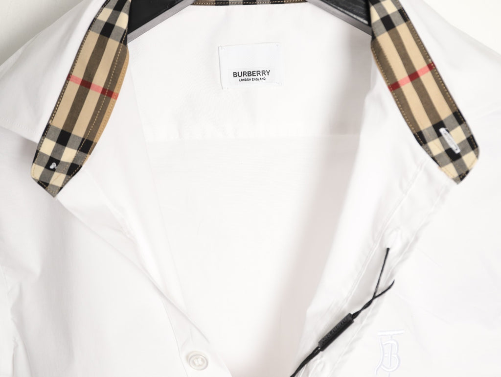 Burberry TB Monogram Embroidered White Long-Sleeve Shirt