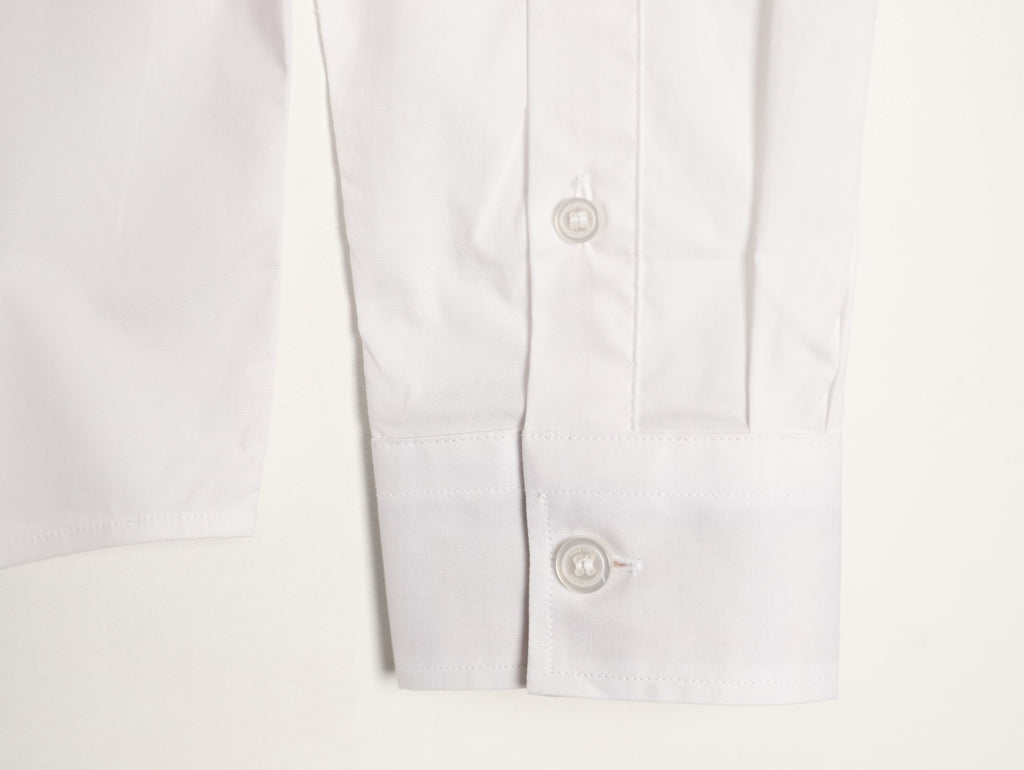 Burberry TB Monogram Embroidered White Long-Sleeve Shirt