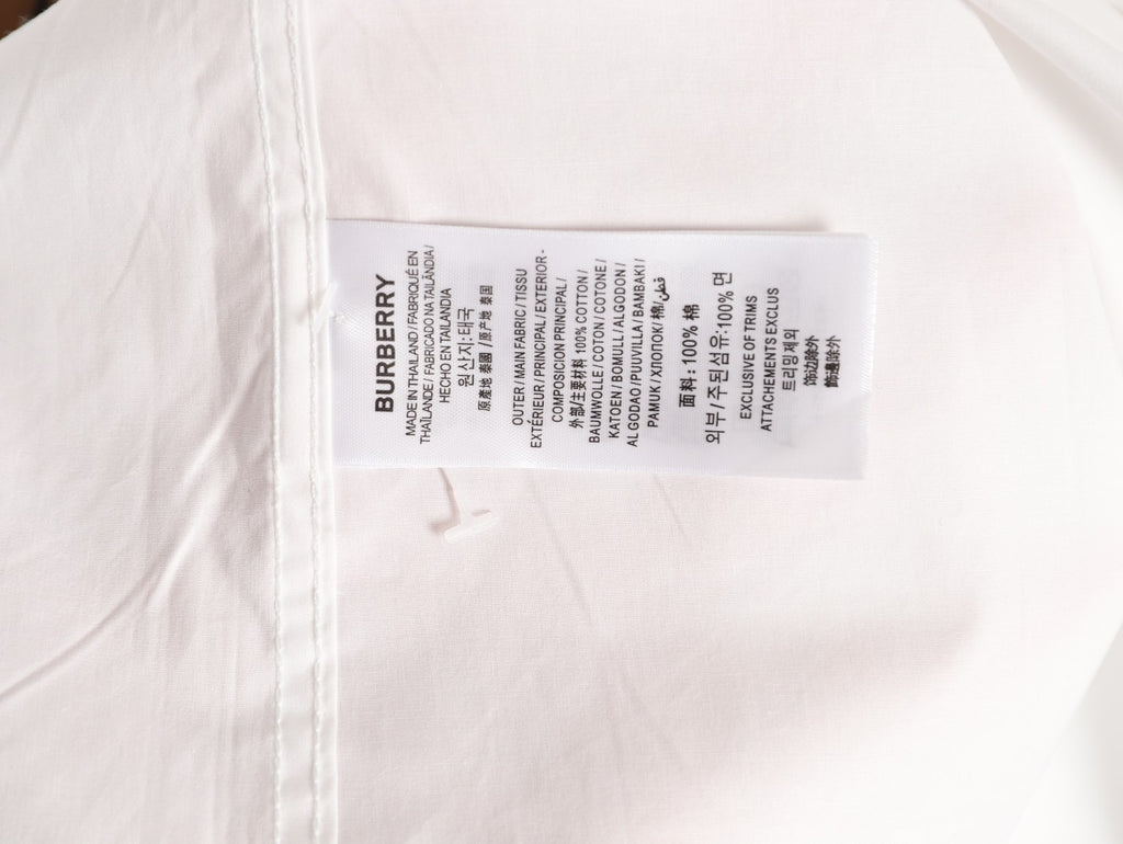Burberry TB Monogram Embroidered White Long-Sleeve Shirt