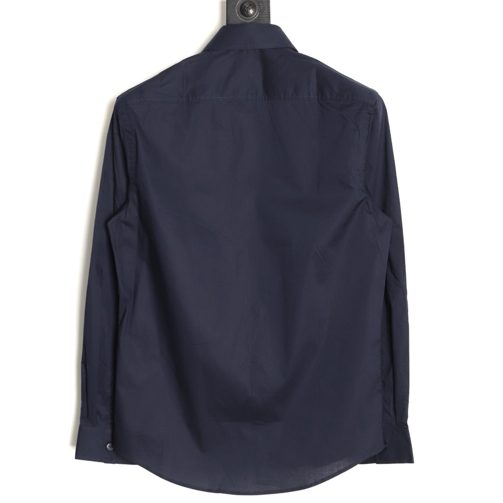 Burberry TB Monogram Embroidered Navy Long-Sleeve Shirt