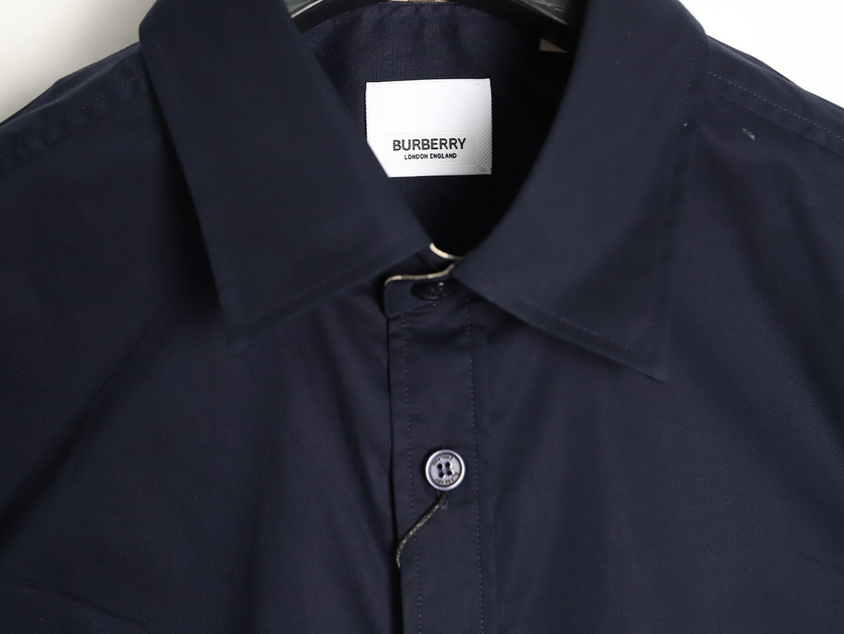 Burberry TB Monogram Embroidered Navy Long-Sleeve Shirt