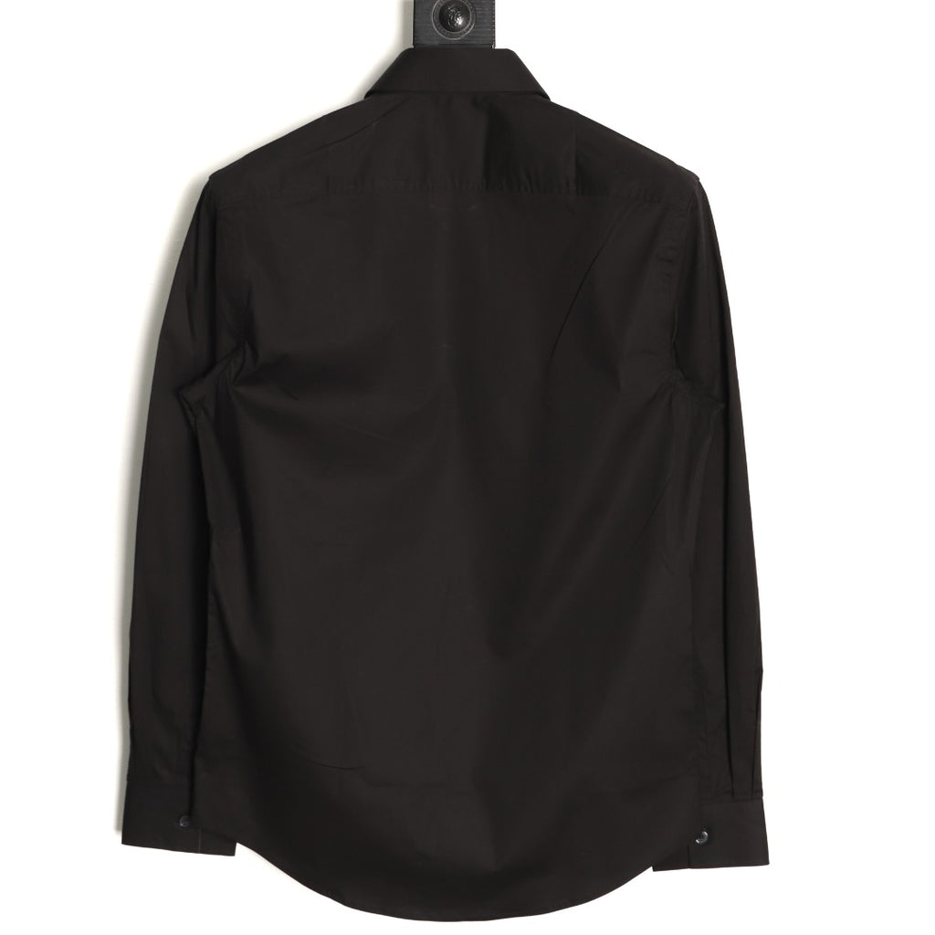 Burberry TB Monogram Embroidered Black Long-Sleeve Shirt