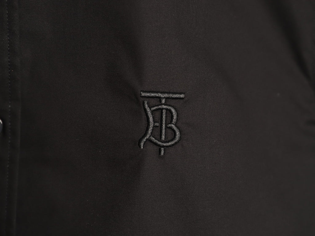 Burberry TB Monogram Embroidered Black Long-Sleeve Shirt