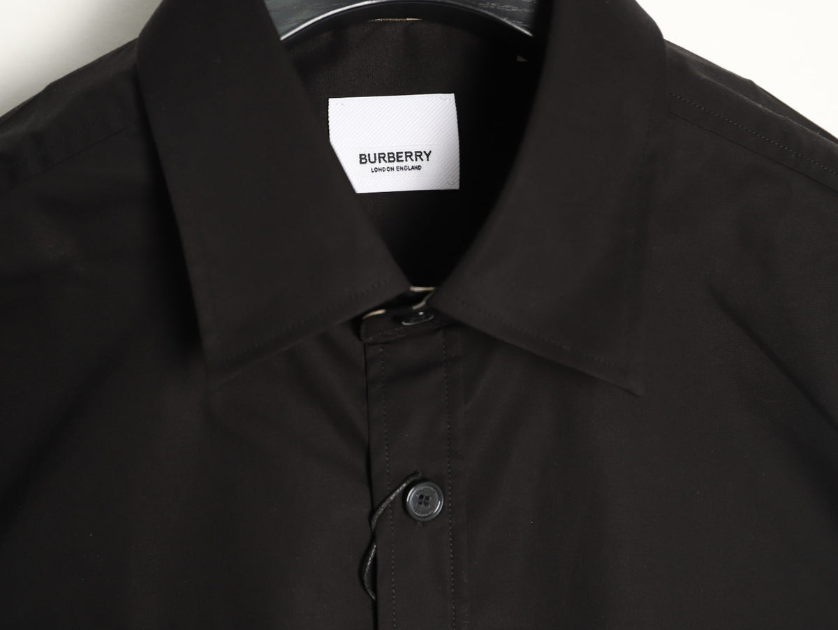 Burberry TB Monogram Embroidered Black Long-Sleeve Shirt