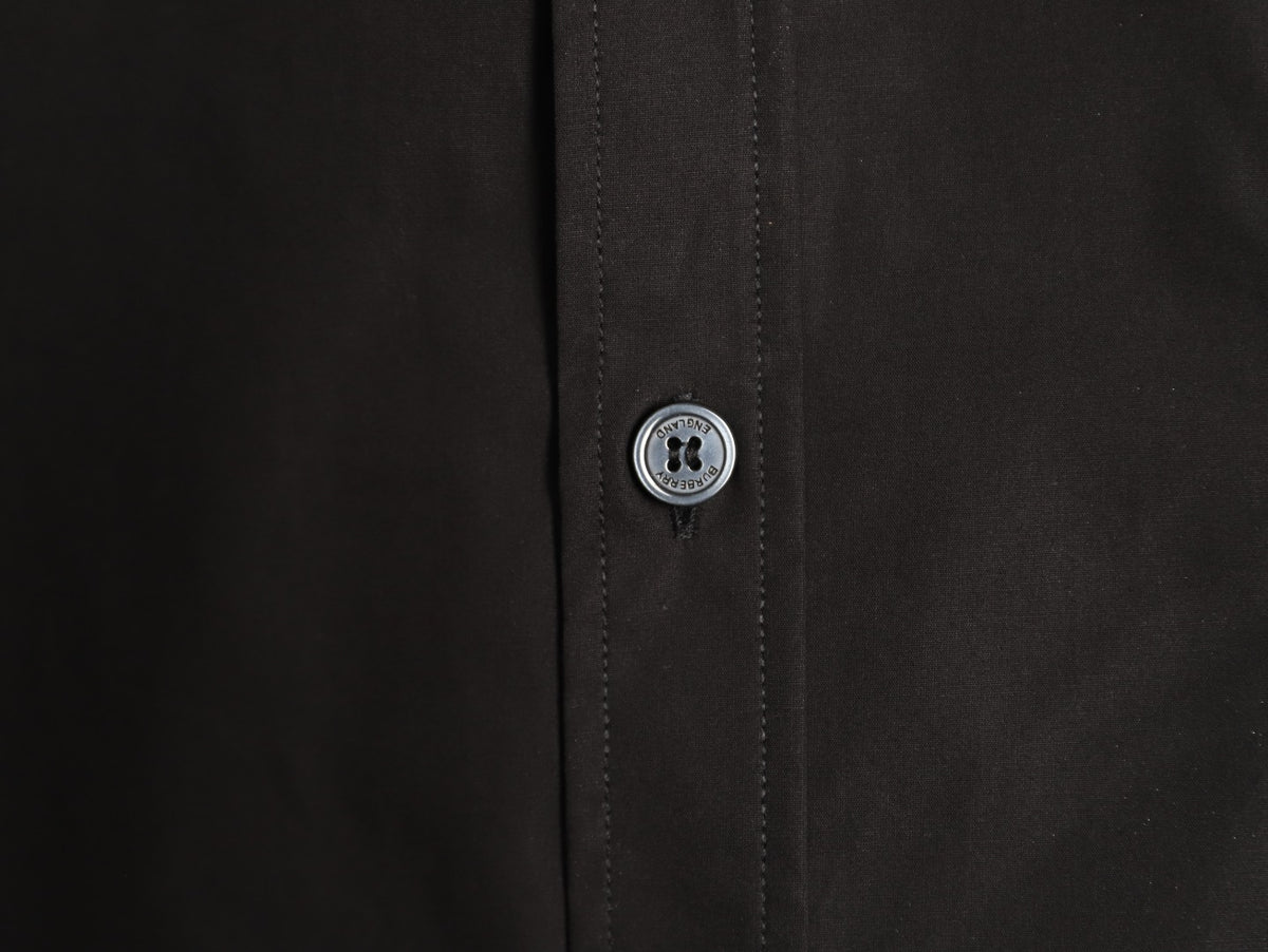 Burberry TB Monogram Embroidered Black Long-Sleeve Shirt