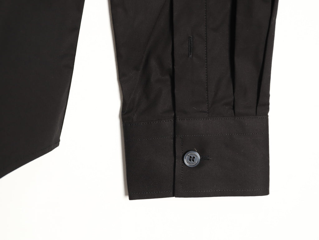 Burberry TB Monogram Embroidered Black Long-Sleeve Shirt