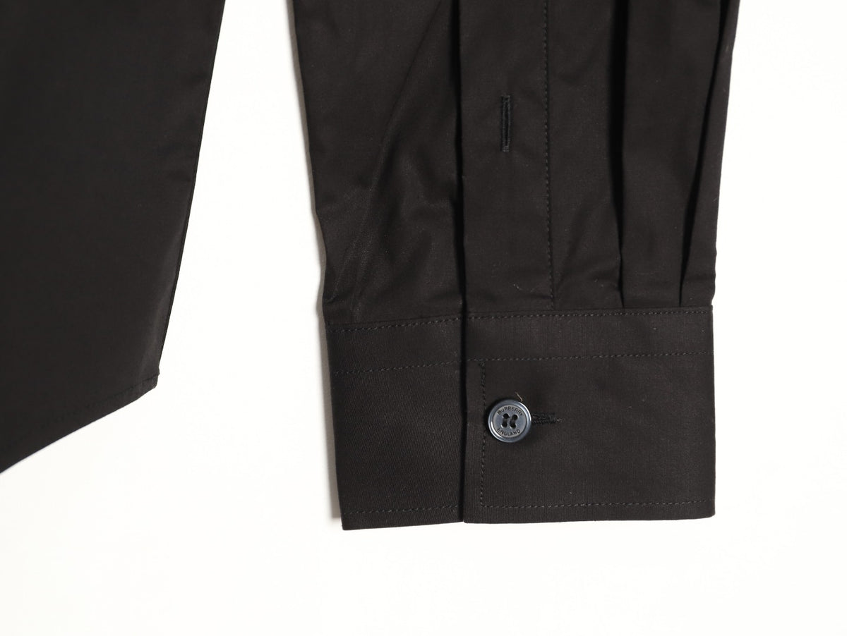 Burberry TB Monogram Embroidered Black Long-Sleeve Shirt