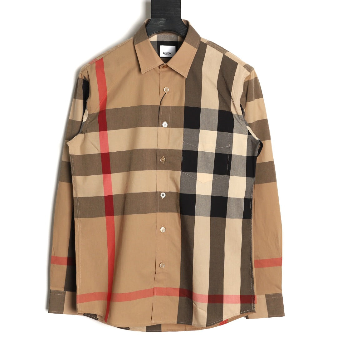Burberry Classic Large Check Beige Cotton Long-Sleeve Shirt