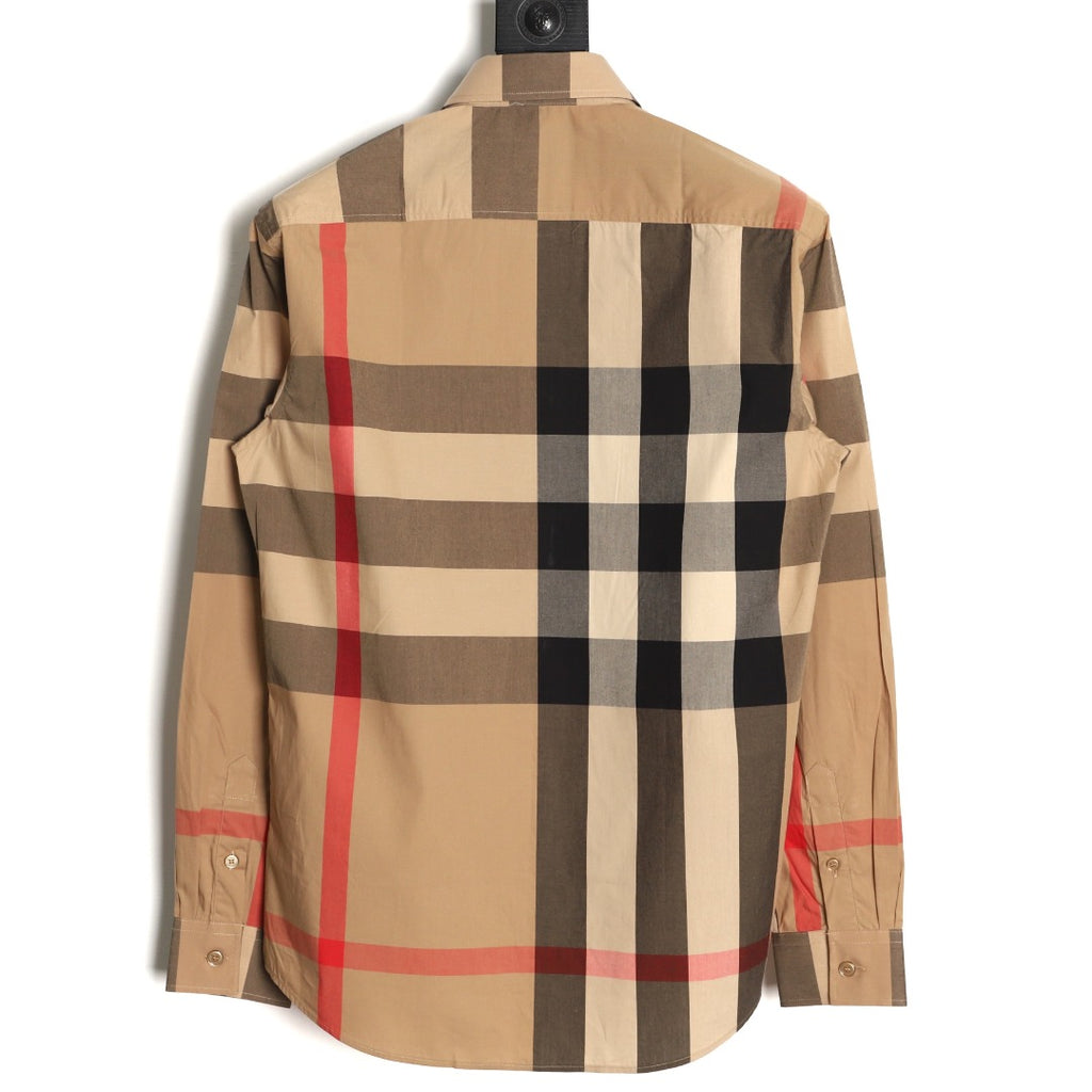 Burberry Classic Large Check Beige Cotton Long-Sleeve Shirt