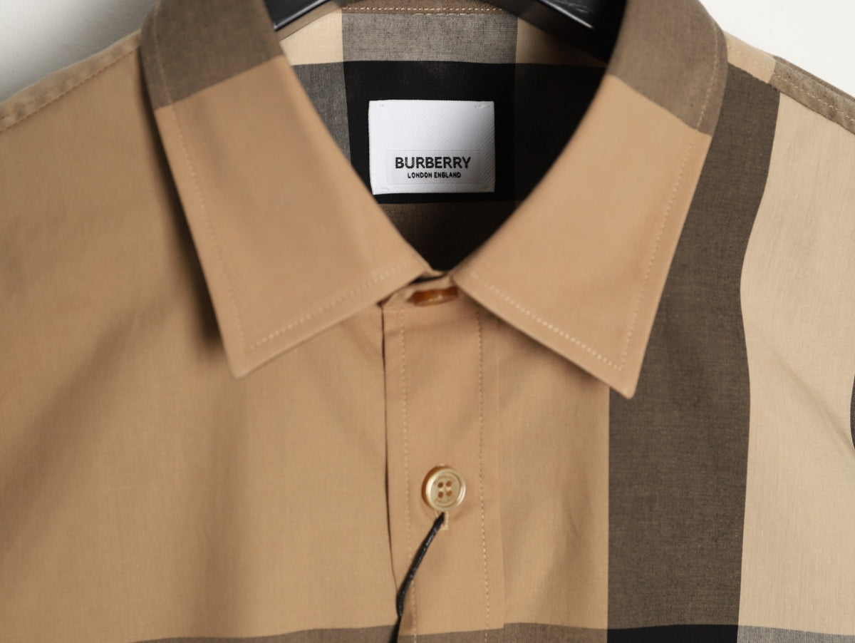 Burberry Classic Large Check Beige Cotton Long-Sleeve Shirt