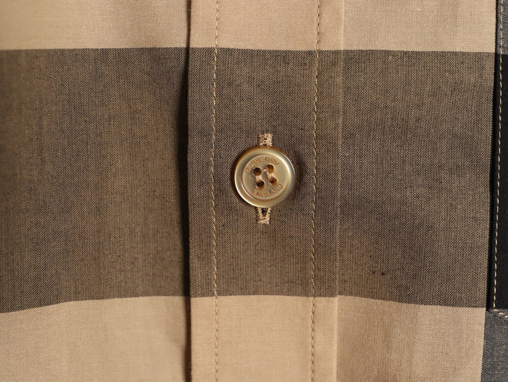 Burberry Classic Large Check Beige Cotton Long-Sleeve Shirt