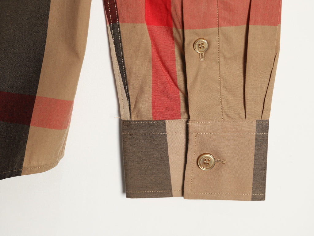 Burberry Classic Large Check Beige Cotton Long-Sleeve Shirt