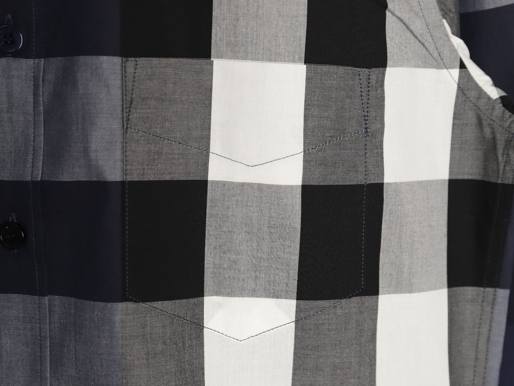 Burberry Classic Large Check Navy Cotton Long-Sleeve Shirt