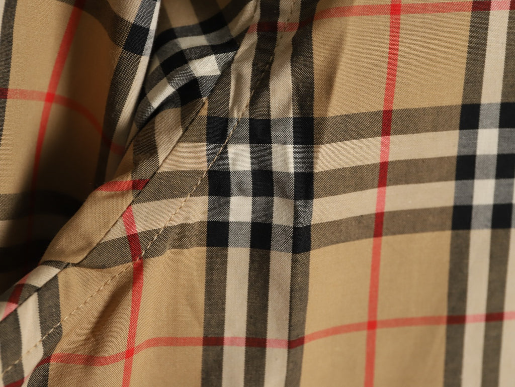 Burberry Small Check Cotton Pocket Long-Sleeve Shirt