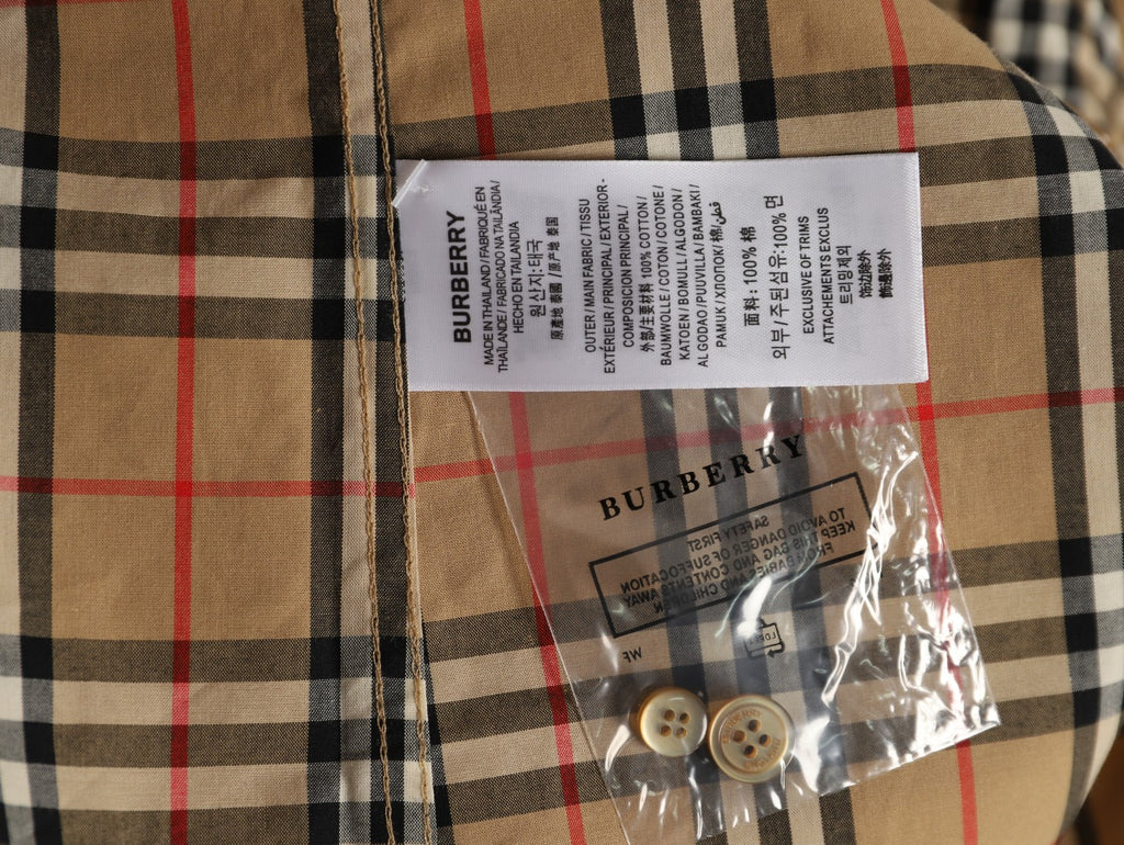 Burberry Small Check Cotton Pocket Long-Sleeve Shirt