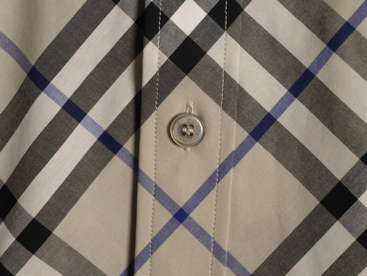 Burberry Diagonal Check Cotton Long-Sleeve Shirt