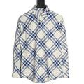 Burberry Ivory Blue Diagonal Check Cotton Long-Sleeve Shirt