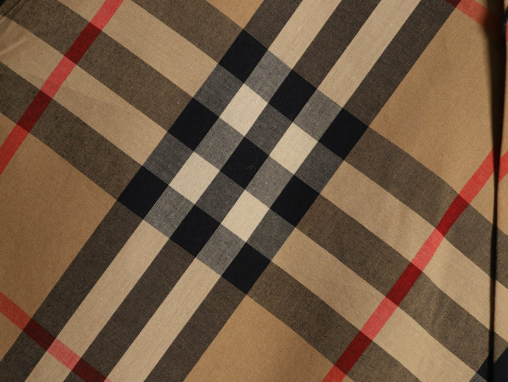 Burberry Warm Tan Diagonal Check Cotton Long-Sleeve Shirt