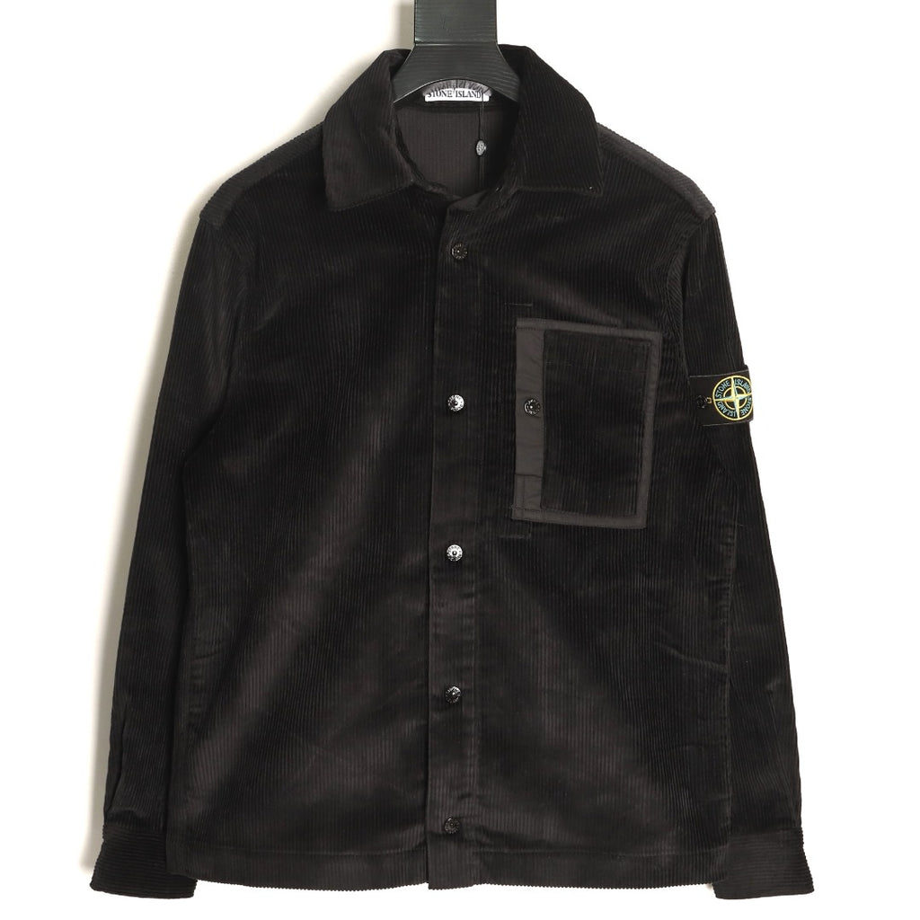Stone Island Black Compass Badge Chest Pocket Overshirt