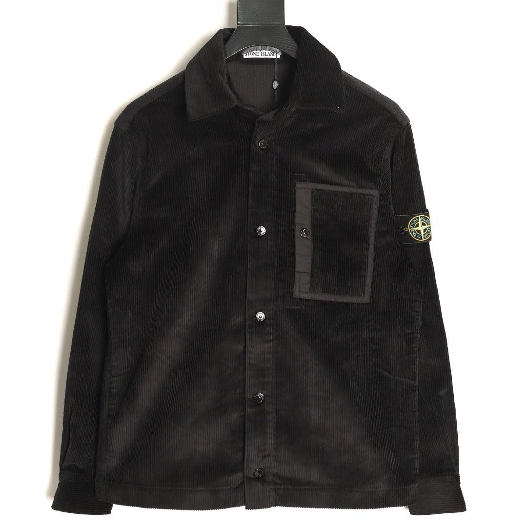 Stone Island Black Compass Badge Chest Pocket Overshirt