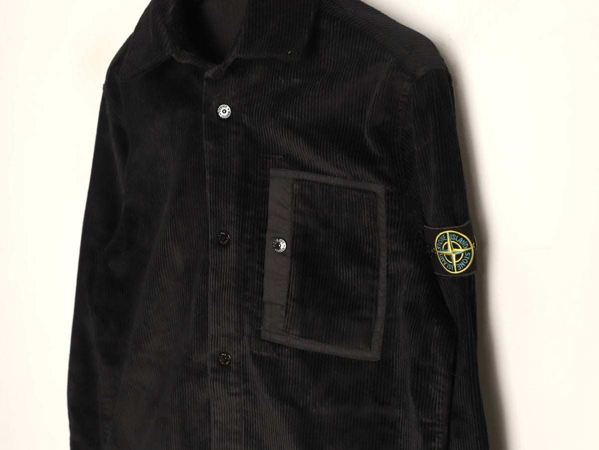Stone Island Black Compass Badge Chest Pocket Overshirt