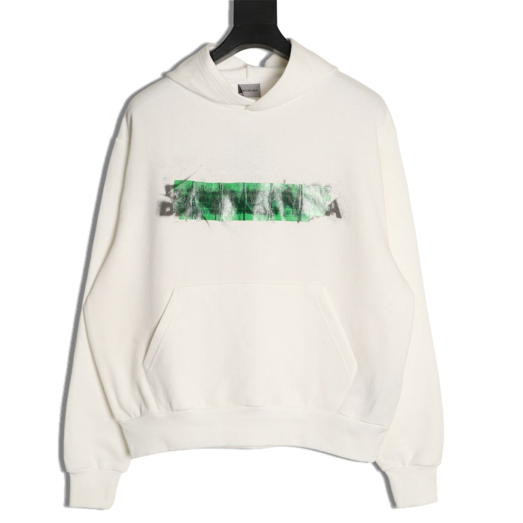 Balenciaga BLCG Layered Tape-Effect Hoodie