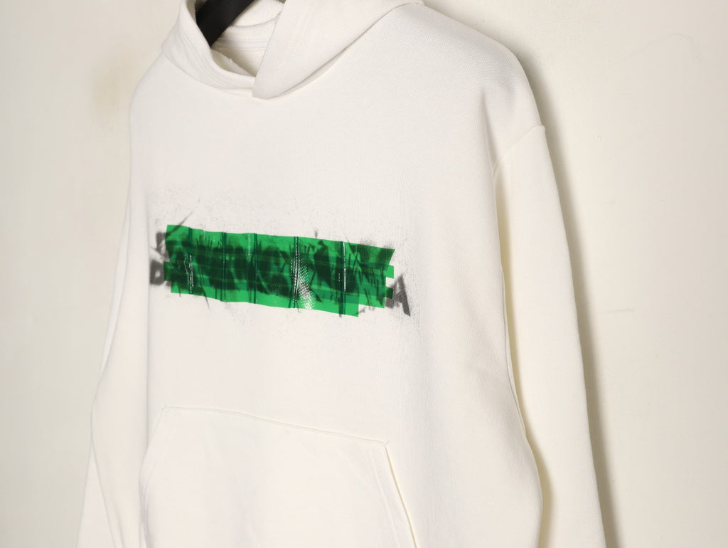 Balenciaga BLCG Layered Tape-Effect Hoodie