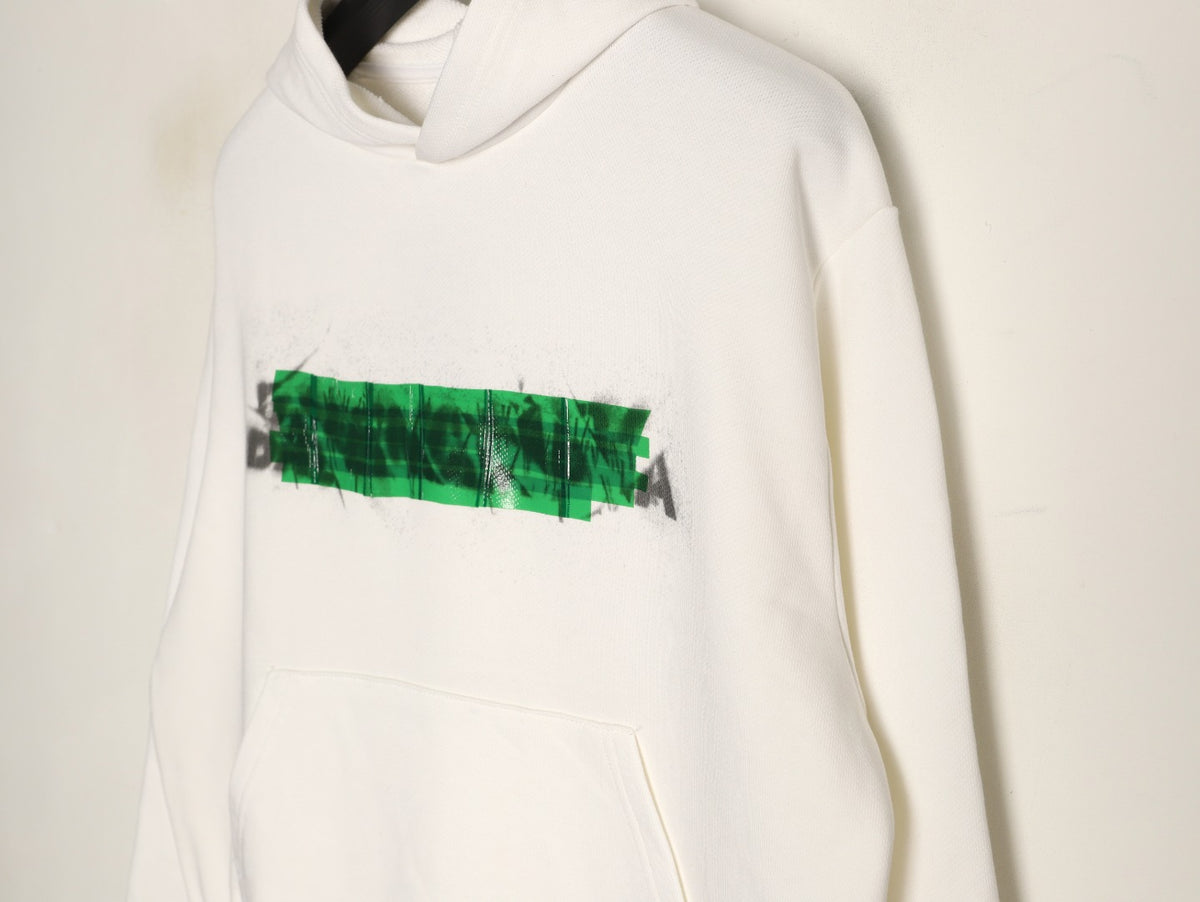 Balenciaga BLCG Layered Tape-Effect Hoodie
