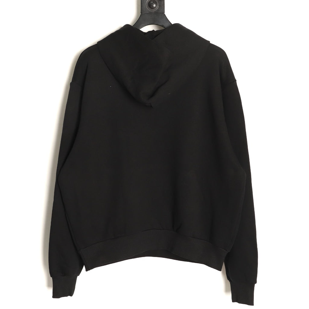 Balenciaga Black BLCG Layered Tape-Effect Hoodie
