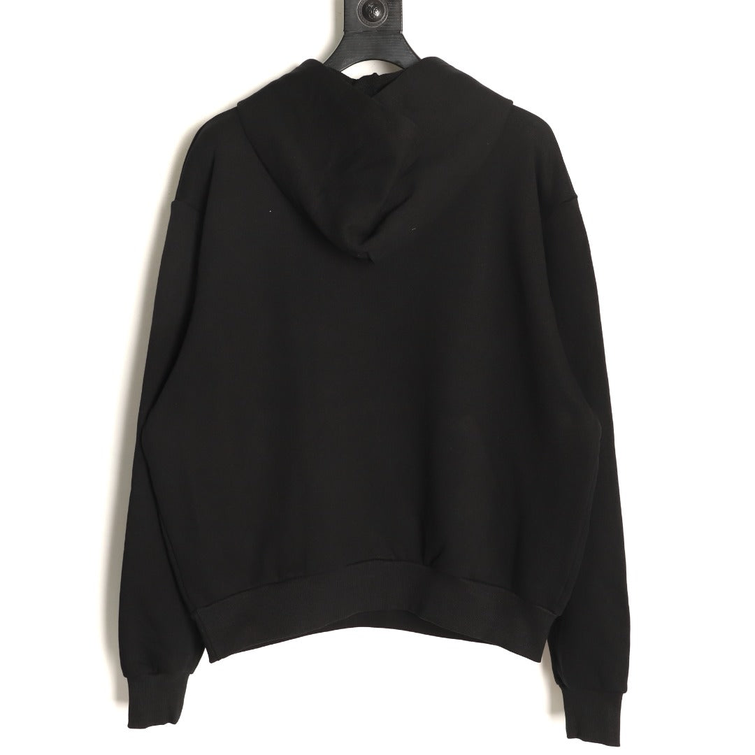 Balenciaga Black BLCG Layered Tape-Effect Hoodie