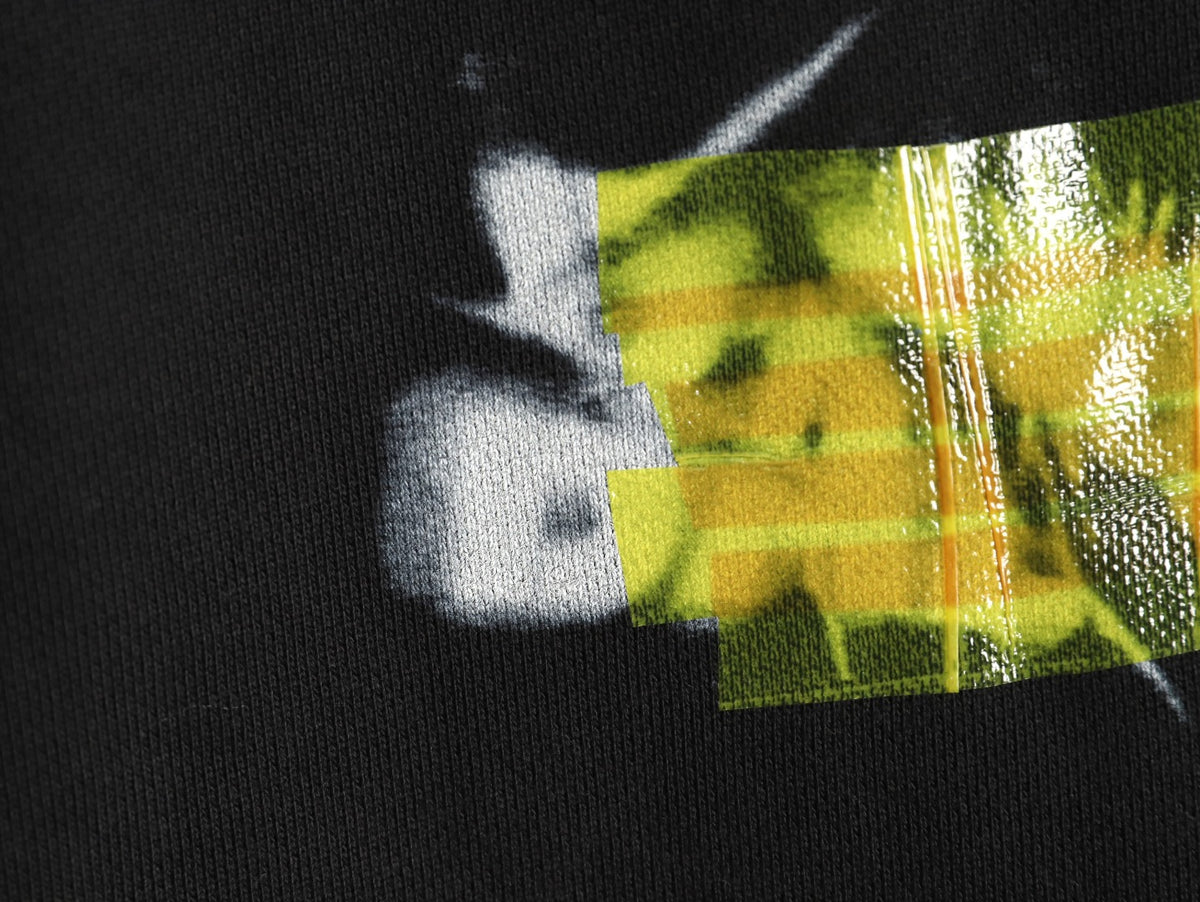 Balenciaga Black BLCG Layered Tape-Effect Hoodie