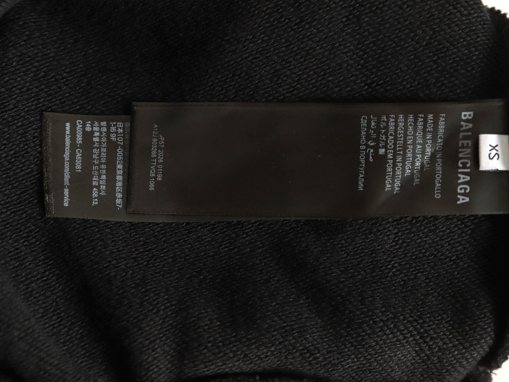Balenciaga Black BLCG Layered Tape-Effect Hoodie