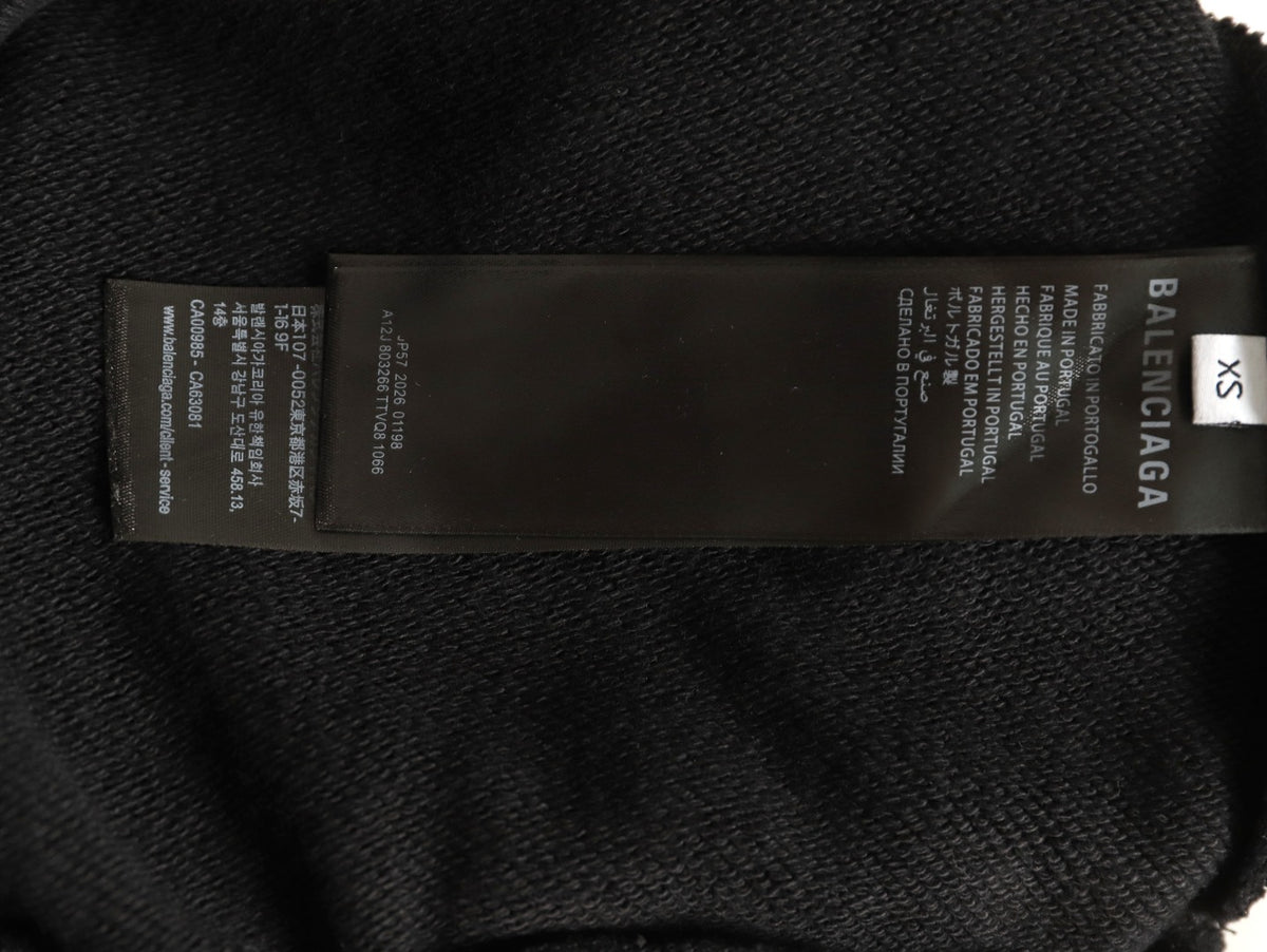 Balenciaga Black BLCG Layered Tape-Effect Hoodie