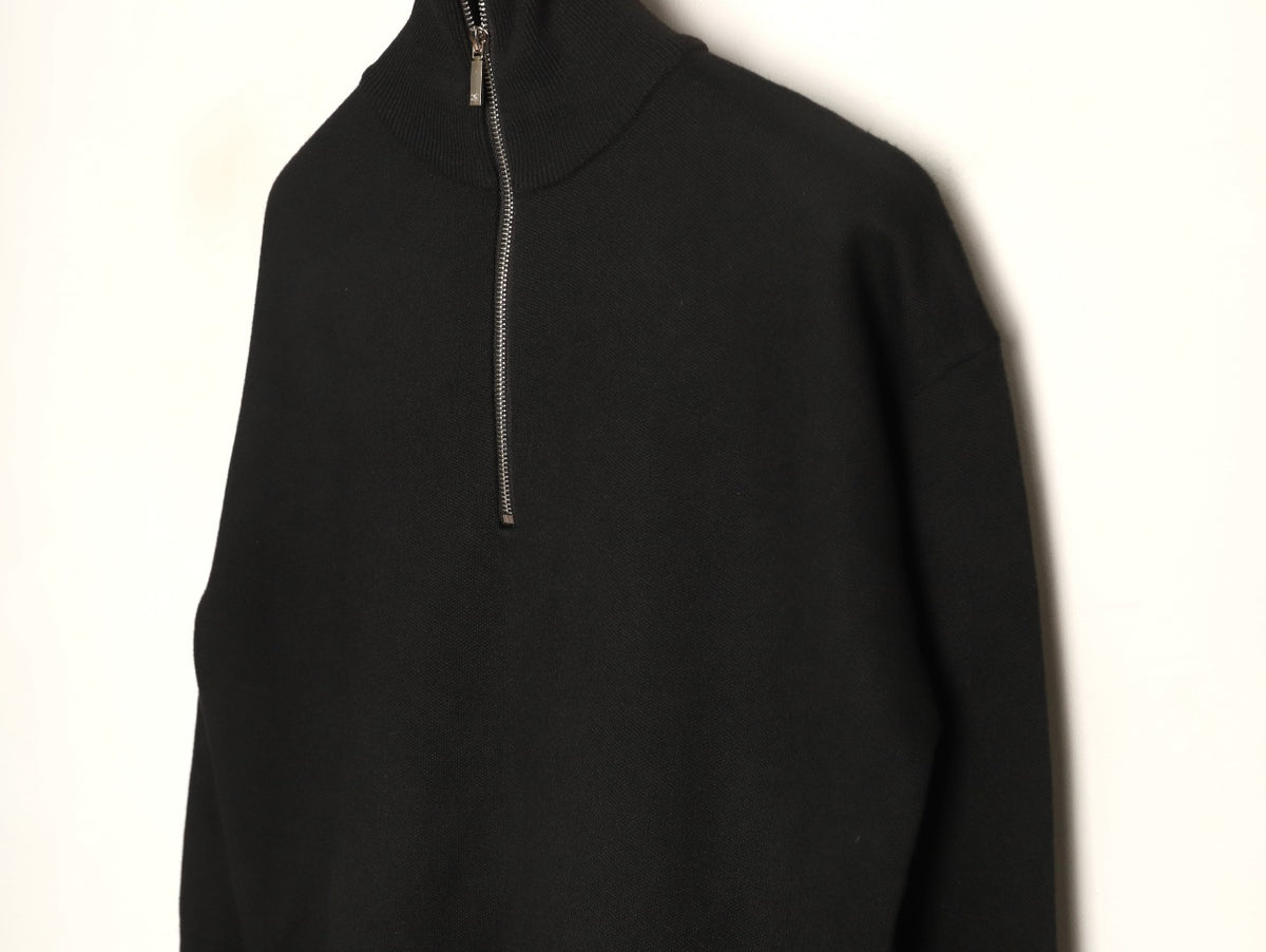 Chanel Double C Half-Zip Mock-Neck Knit Sweater
