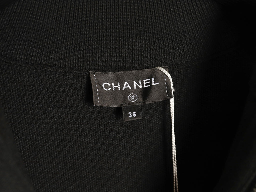 Chanel Double C Half-Zip Mock-Neck Knit Sweater