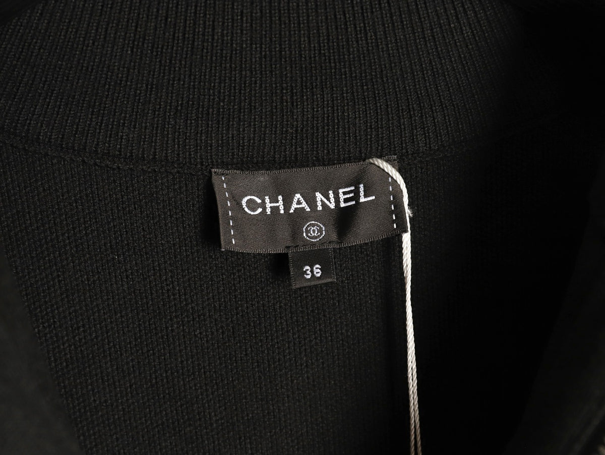 Chanel Double C Half-Zip Mock-Neck Knit Sweater