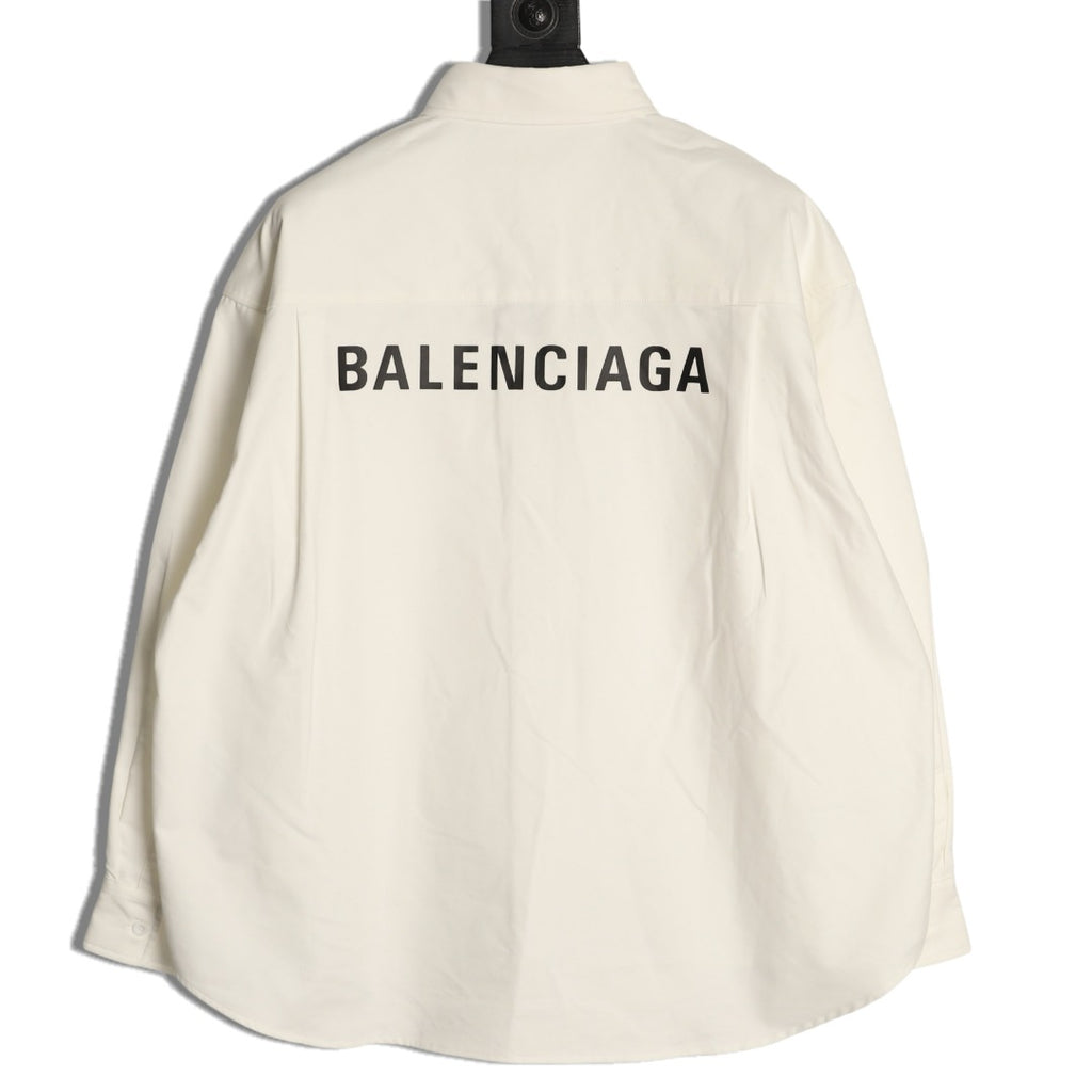 Balenciaga Back Logo Oversized Shirt Jacket
