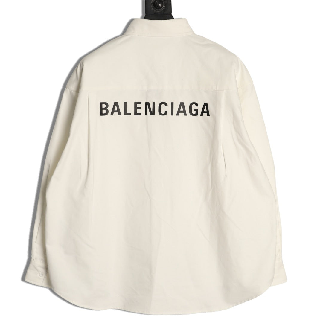 Balenciaga Back Logo Oversized Shirt Jacket