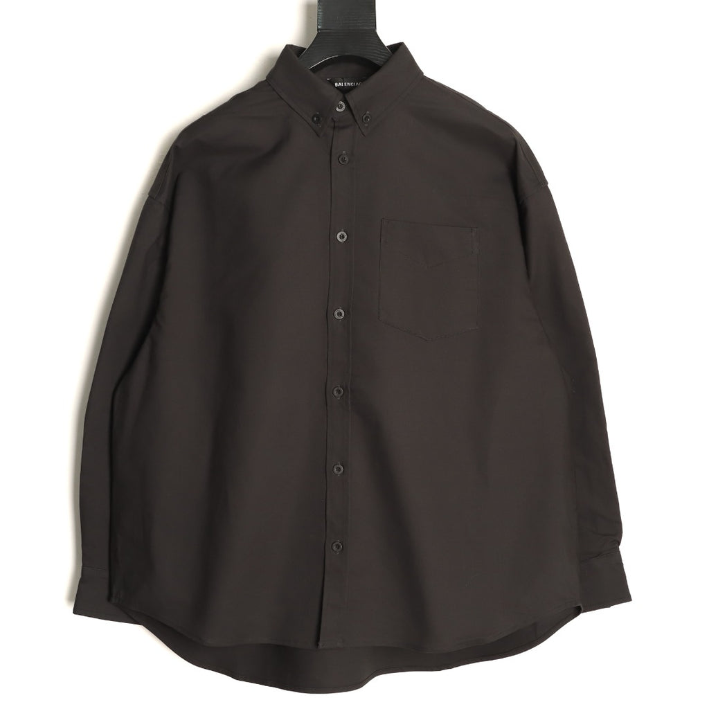 Balenciaga Black Back Logo Oversized Shirt Jacket