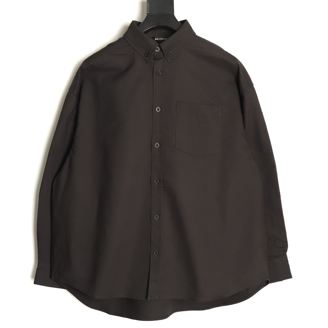 Balenciaga Black Back Logo Oversized Shirt Jacket