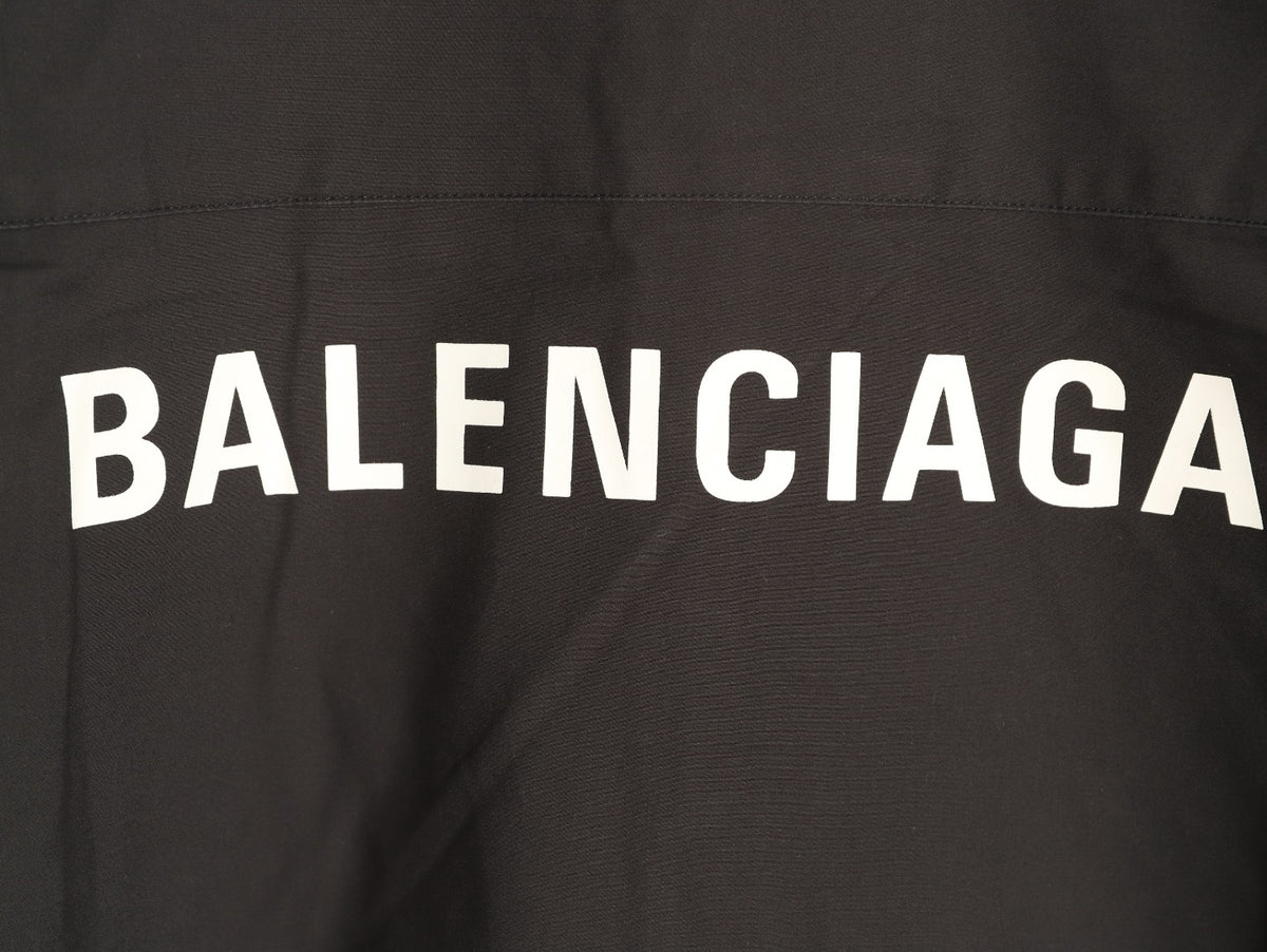 Balenciaga Black Back Logo Oversized Shirt Jacket