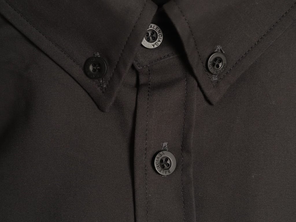Balenciaga Black Back Logo Oversized Shirt Jacket