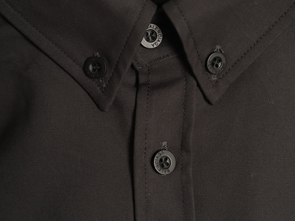 Balenciaga Black Back Logo Oversized Shirt Jacket