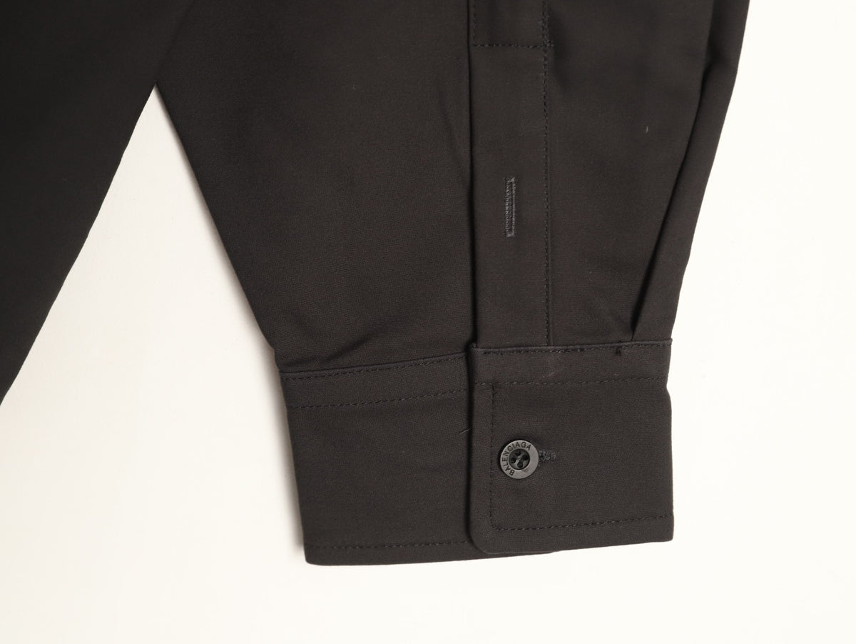 Balenciaga Black Back Logo Oversized Shirt Jacket
