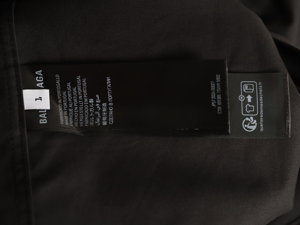 Balenciaga Black Back Logo Oversized Shirt Jacket