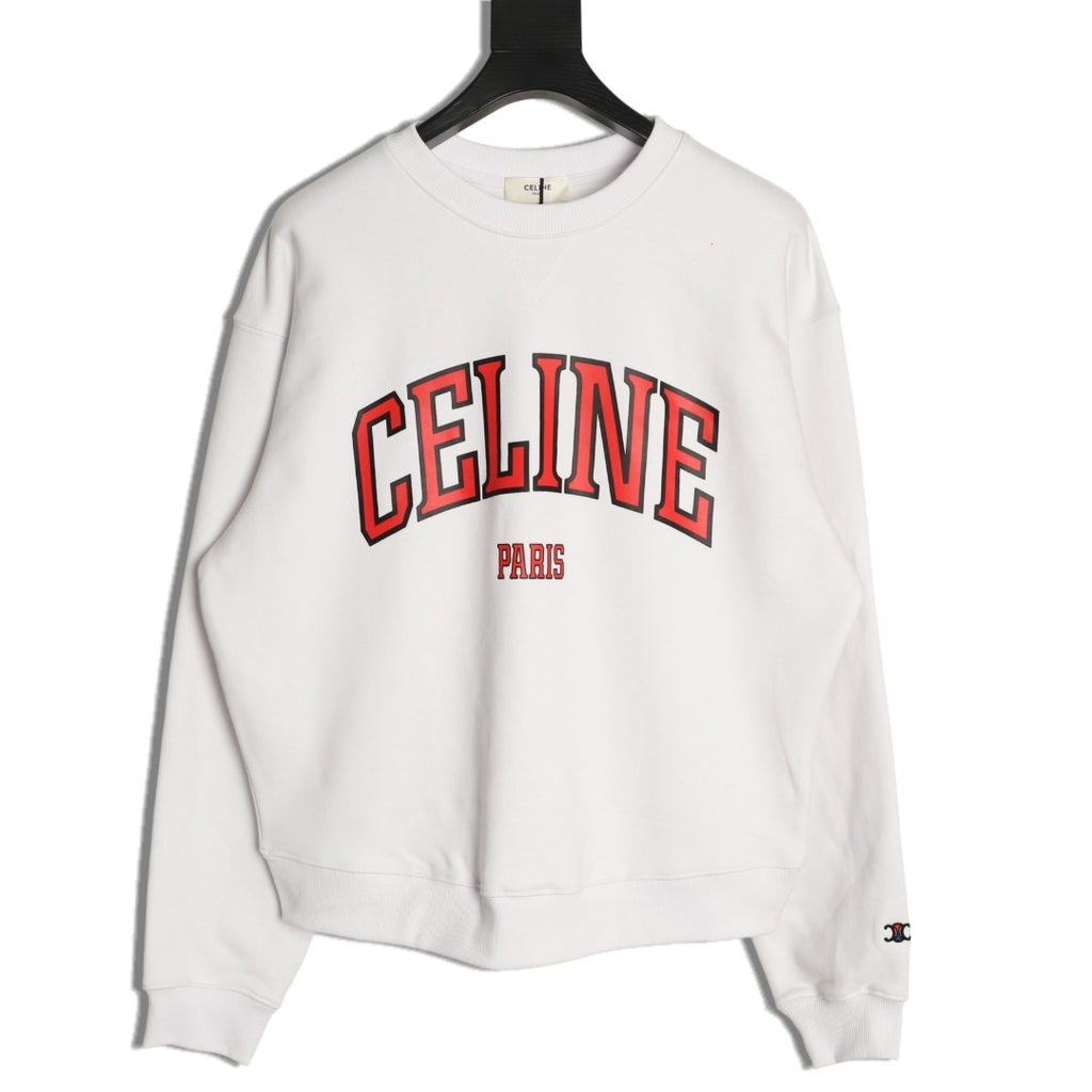 Celine Two-Tone Arched Logo Crewneck Sweatshirt