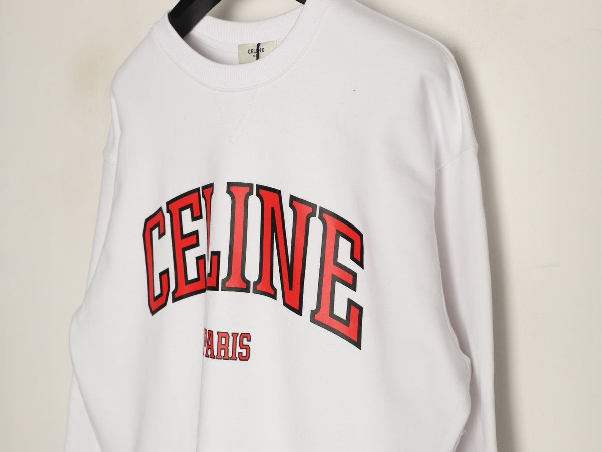 Celine Two-Tone Arched Logo Crewneck Sweatshirt
