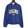 Celine Blue Two-Tone Arched Logo Crewneck Sweatshirt