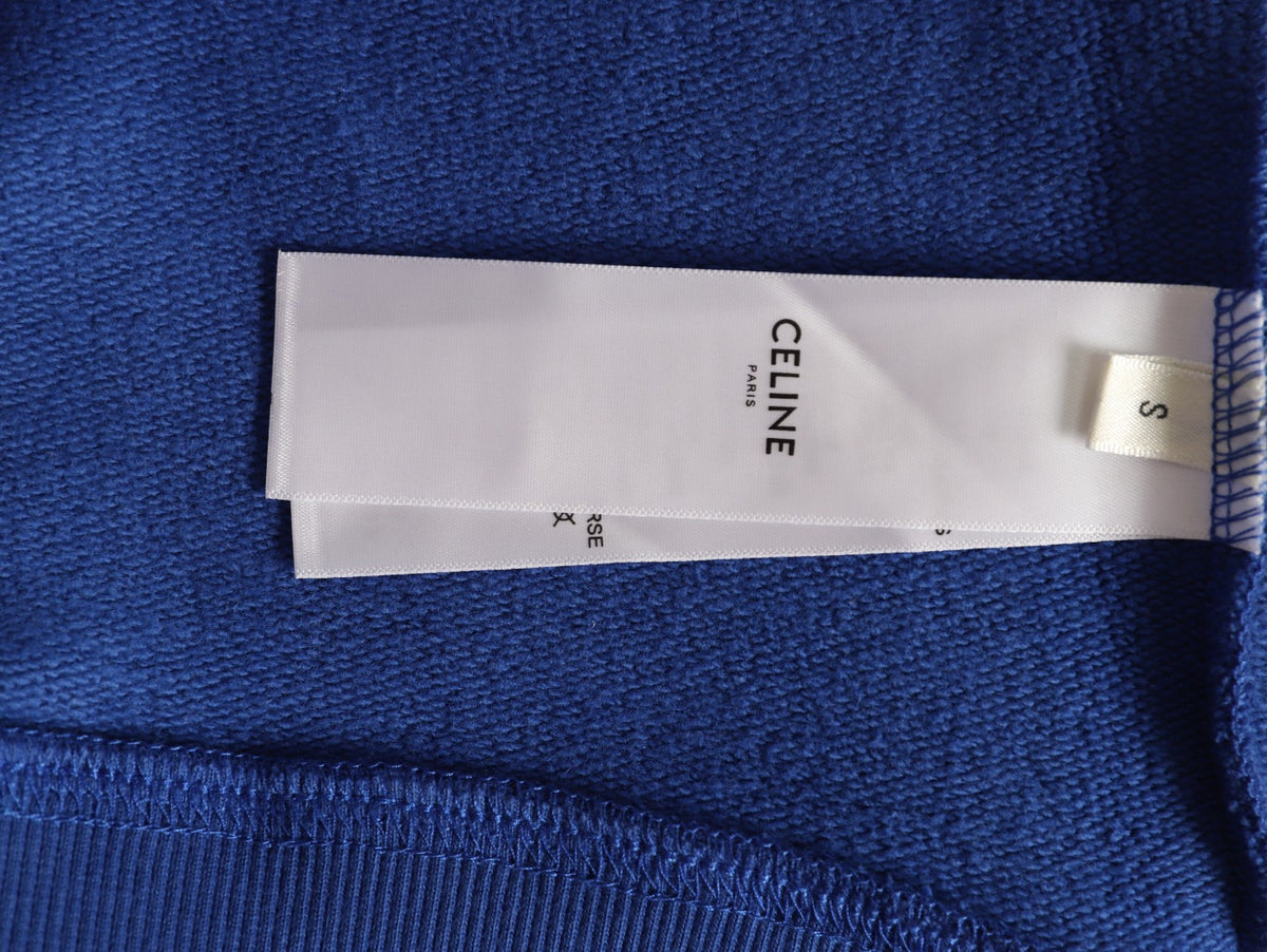 Celine Blue Two-Tone Arched Logo Crewneck Sweatshirt